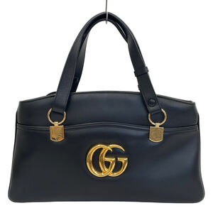 GUCCI Ally GG Marmont Double G Logo Handbag 550130 Black Women's